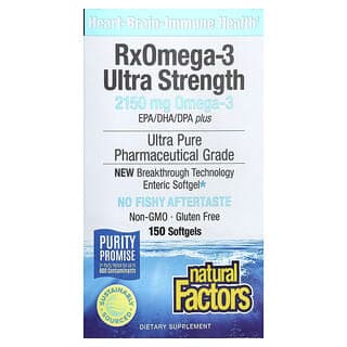 Natural Factors, RxOmega-3 Ultra Strength,150 粒軟膠囊(每軟膠囊 1,075 毫克)