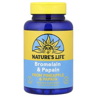 Nature's Life, 菠蘿蛋白酶和木瓜蛋白酶,100 粒素食膠囊