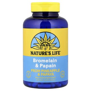 Nature's Life, 菠蘿蛋白酶和木瓜蛋白酶,250 粒膠囊