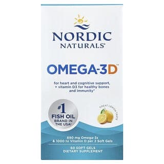 Nordic Naturals, Omega-3D™,檸檬味,60 粒軟膠囊