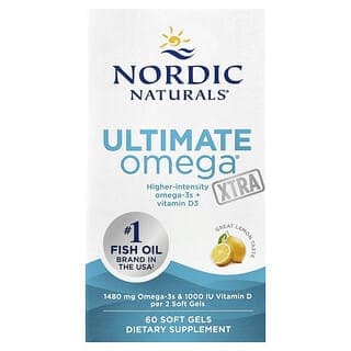 Nordic Naturals, ltimate Omega Xtra,檸檬味,1,480 毫克,60 粒軟凝膠(每粒軟凝膠 740 毫克)