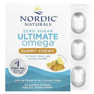 Nordic Naturals, Ultimate Omega® 軟糖,熱帶水果味,1200 毫克,54 粒咀嚼軟糖(每粒軟糖 600 毫克)