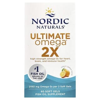 Nordic Naturals, Ultimate Omega 2X,檸檬味,2,150 毫克,60 粒軟凝膠(每粒軟凝膠 1,075 毫克)