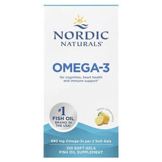 Nordic Naturals, Omega-3,美味檸檬味,690 毫克,120 粒軟膠囊(每粒軟膠囊 345 毫克)
