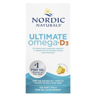 Nordic Naturals, Ultimate Omega®-D3,檸檬味,120 粒軟膠囊
