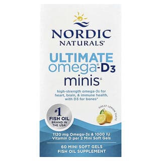 Nordic Naturals, Ultimate Omega®-D3 Minis,檸檬味,60 粒迷你軟膠囊