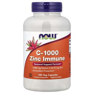 NOW Foods, C-1000 鋅機體抵抗,180 粒素食膠囊
