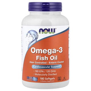 NOW Foods, Omega-3 魚油,180 粒軟膠囊