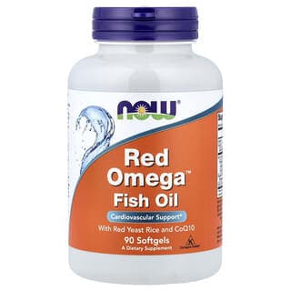 NOW Foods, 含紅曲米和輔酶 Q10 的 Red Omega™ 魚油,90 粒軟膠囊