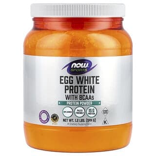 NOW Foods, 運動,含支鏈氨基酸的蛋清蛋白,蛋白質粉,原味,1.2 磅(544 克)