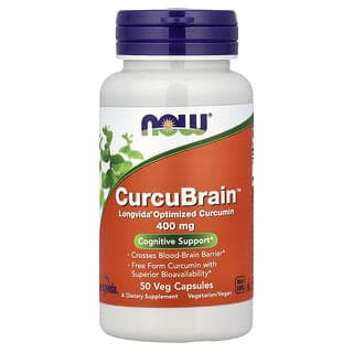 NOW Foods, CurcuBrain™,400 毫克,50 粒素食膠囊