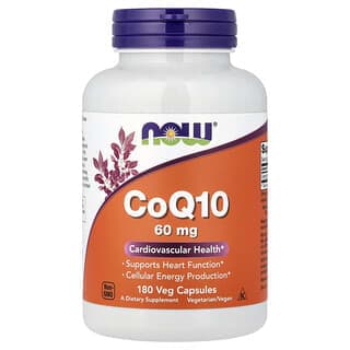 NOW Foods, CoQ10 素食膠囊,60 毫克,180 粒