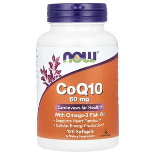 NOW Foods, 輔酶 Q10,含 Omega-3 魚油,120 粒軟膠囊