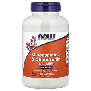 NOW Foods, 氨基葡萄糖和軟骨素與 MSM,180 粒膠囊