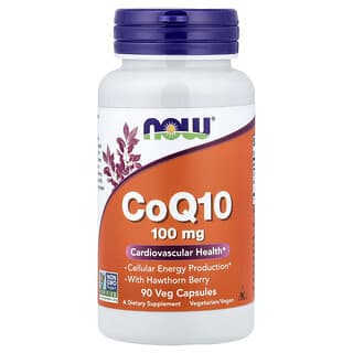 NOW Foods, 輔酶 Q10,含山楂果,90 粒素食膠囊