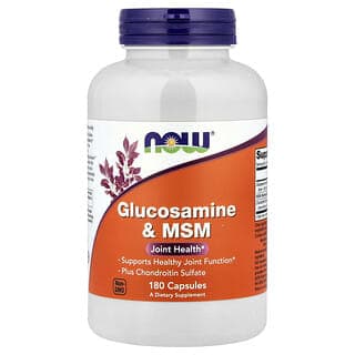 NOW Foods, 葡萄糖胺和MSM,180 素食膠囊