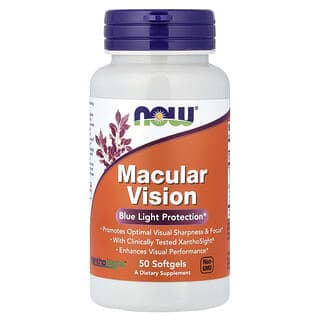 NOW Foods, Macular Vision,藍光保護,50 粒軟凝膠