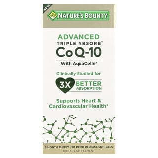 Nature's Bounty, 高階三重吸收輔酶 Q-10,100 毫克,90 粒速釋軟膠囊