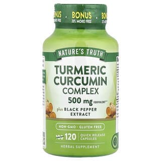 Nature's Truth, 姜黃素復合物加黑胡椒提取物,500 毫克,120 粒速釋膠囊