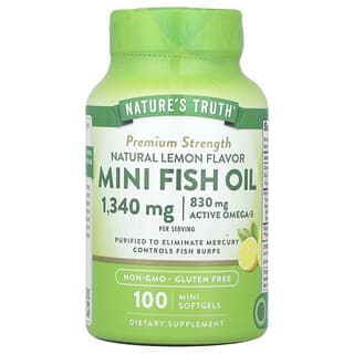 Nature's Truth, 迷你魚油,特強型,天然檸檬味,100 粒迷你軟膠囊(每粒軟膠囊 670 毫克)