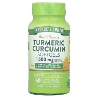 Nature's Truth, 姜黃素 + 姜,黃芪和黑胡椒提取物,60 粒速釋液體軟膠囊
