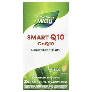 Nature's Way, Smart Q10™ 輔酶 Q10,熱帶水果味,100 毫克,30 片咀嚼片