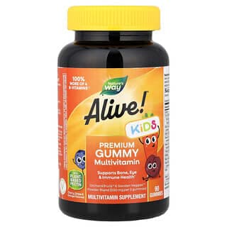 然萃維, Alive! 兒童,優質多維生素軟糖,櫻桃、葡萄和柳丁味,90 粒