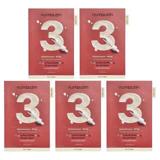 Numbuzin, No.3 毛孔柔化美容片裝面膜,5 片裝,每片 0.91 液量盎司(27 毫升)