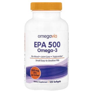 OmegaVia, EPA 500,Omega-3,500 毫克,120 粒軟凝膠