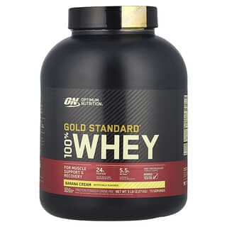 Optimum Nutrition, Gold Standard, 全 乳清蛋白質粉,香蕉奶油口味,5磅(2273克)