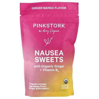 Pink Stork, 惡心緩解糖,姜芒果味,30 片有機含片