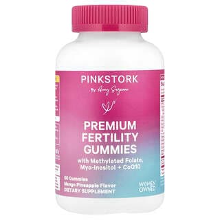 Pink Stork, 優質生育軟糖,芒果菠蘿味,60 粒軟糖