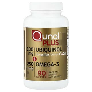 Qunol, Plus 泛醇 + Omega-3,90 粒軟膠囊