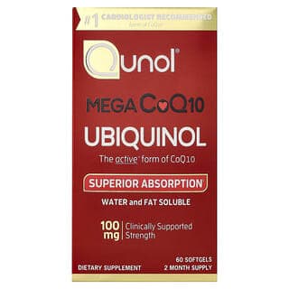 Qunol, Mega 輔酶 Q10,泛醇,100 毫克,60 粒軟膠囊