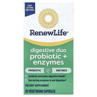Renew Life, Digestive Duo 益生菌 + 酶,30 粒素食膠囊