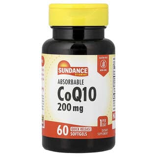 Sundance Vitamins, 可吸收輔酶 Q10,200 毫克,60 粒速釋軟膠囊