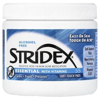 Stridex, 單步痘痘控制,不含酒精,55軟觸摸墊,每個4.21