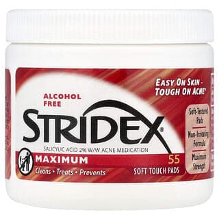 Stridex, 只需一步驟有效抗痘潔面片,不含酒精,55片