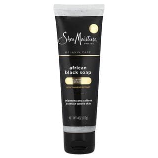 SheaMoisture, 含羅望子提取物的淨化洗面奶和磨砂膏,非洲黑塊皁,無香,4 盎司(113 克)