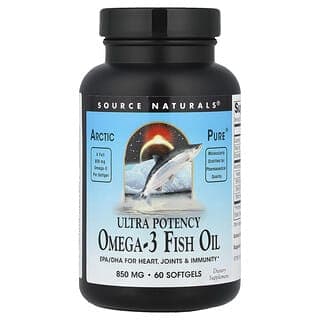 Source Naturals, Arctic Pure®,優效 Omega-3 魚油,850 毫克,60 粒軟膠囊
