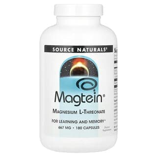 Source Naturals, Magtein,L-蘇糖酸鎂,667 毫克,180 粒膠囊