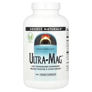 Source Naturals, Ultra-Mag™,180 粒全素膠囊