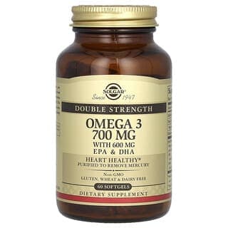 Solgar, Omega-3,雙倍功效,700 毫克,60 粒軟凝膠