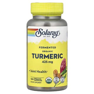 Solaray, 有機生長發酵薑黃,100粒素食膠囊