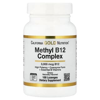 California Gold Nutrition, 維生素 B12,櫻桃味,3000 微克,100 錠劑