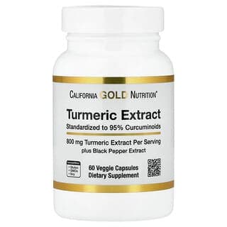 California Gold Nutrition, 薑黃提取物,含 BioPerine,800 毫克,60 粒素食膠囊