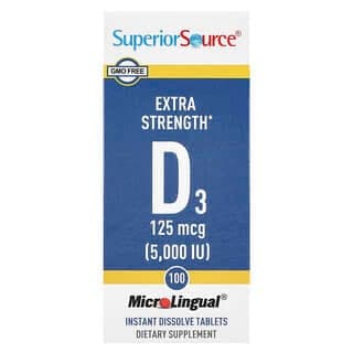Superior Source, 特強型 D3,125 微克(5000 國際單位),100 片 MonoLingual® 速溶片