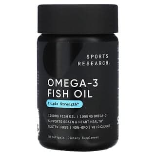 Sports Research, Omega-3 魚油,三倍功效,30 粒軟凝膠