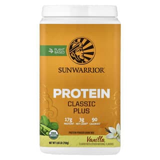 Sunwarrior, Classic Plus 蛋白質,植物基,香草味,1.65 磅(750 克)