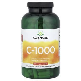 Swanson, C-1000,玫瑰果維生素 C,250 粒全素膠囊